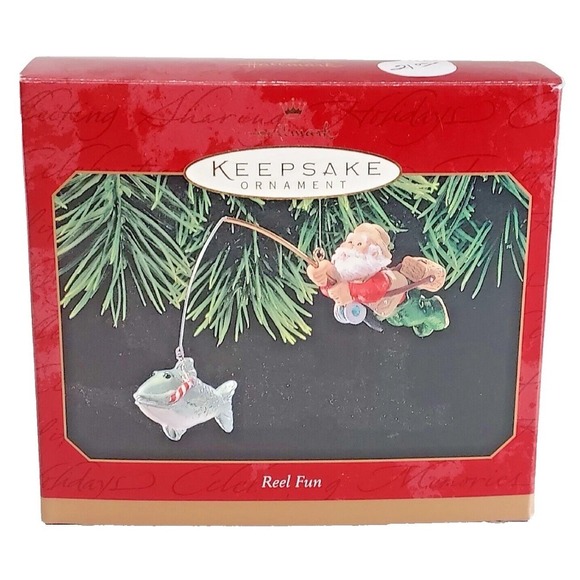Hallmark Other - HALLMARK KEEPSAKE ORNAMENT Reel Fun 1999 Santa Fishing